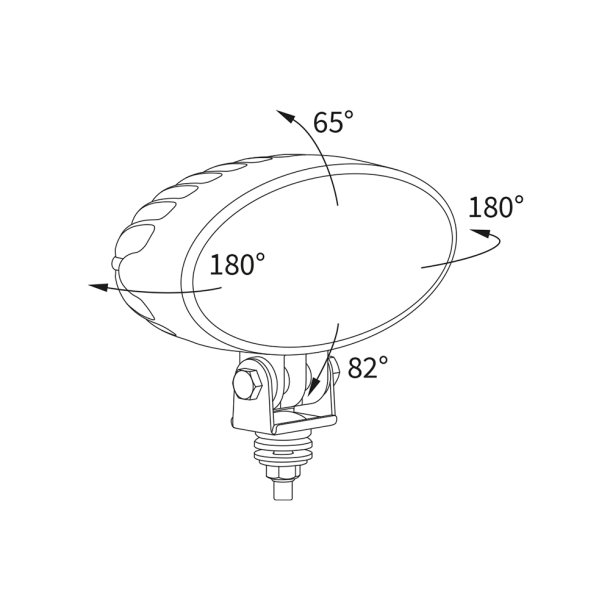 4000 Lumens oval LED arbejdslampe, 12/24v, Deutch