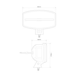 Fjernlys med positionslys, 12/24V, 9", REF. 45