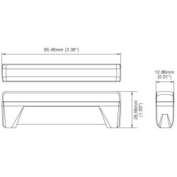 Kraftig Gul/Bl LED/klart glas, 12/24v, 13x85mm