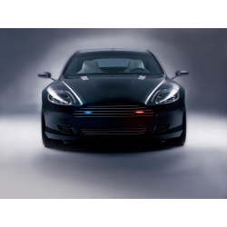 Kraftig bl LED/clear lens, 12/24v. Flad og bred, M59-1013B-00R