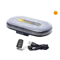 Magnetmonteret LED minilysbro med batteri og Fj.betj. gult lys / klart glas