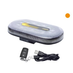 Magnetmonteret LED minilysbro med batteri og Fj.betj. gult lys / klart glas