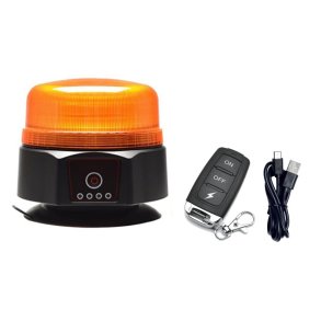 Magnetmonteret LED blink med batteri og Fj.betj. Gult lys / Gult glas, R65