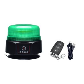 Grnt Hjertelber blink. Magnetmonteret LED blink med batteri, USB ladestik og Fj.bet. 