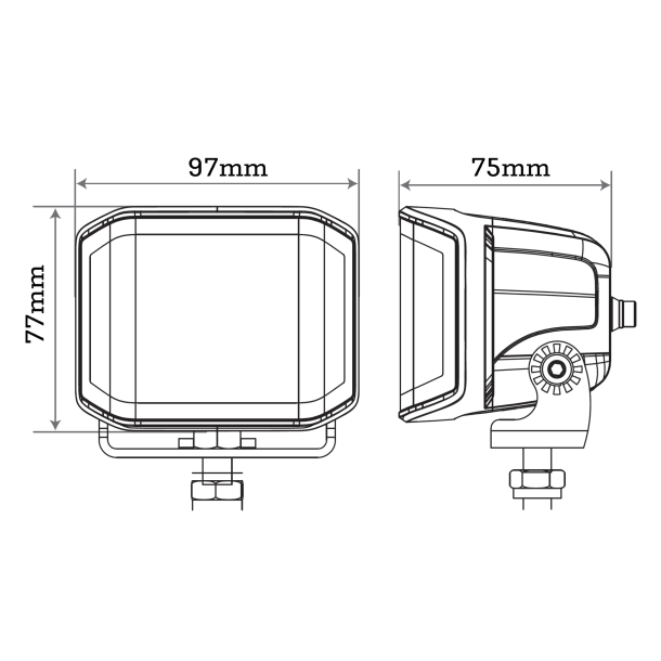 Arbejdslygte Sideshooter Flood 10-30V, 8400 lumen