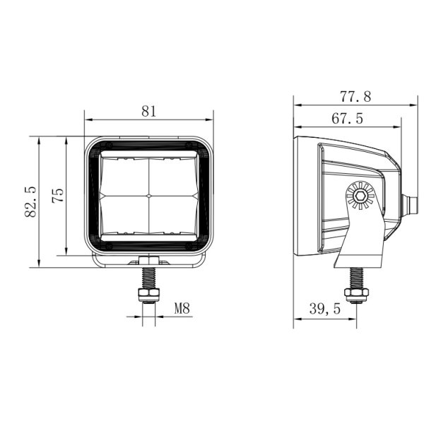 Arbejdslygte Flood 10-30V, 4800 lumen