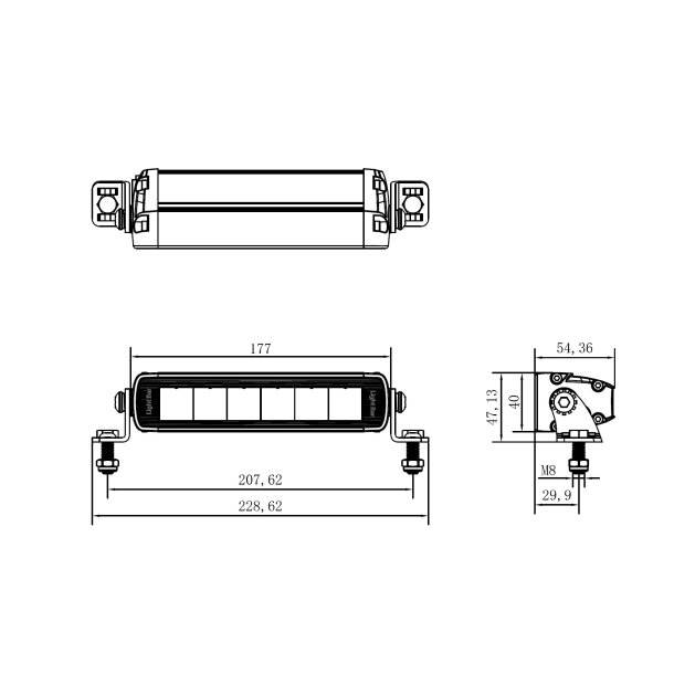Fjernlysbar B18 7" E-godkendt, RF25