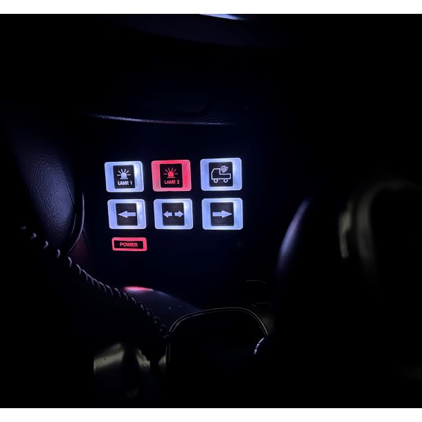 Betjeningspanel med 6 funktionsknapper, 10-30V