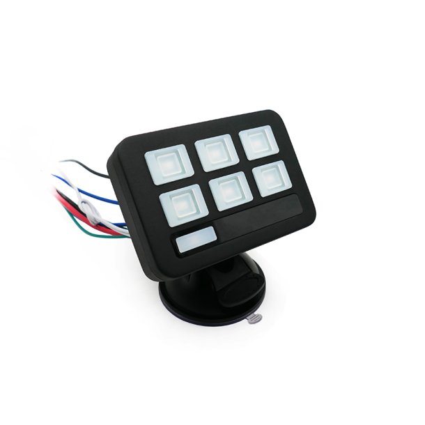 Betjeningspanel med 6 funktionsknapper, 10-30V