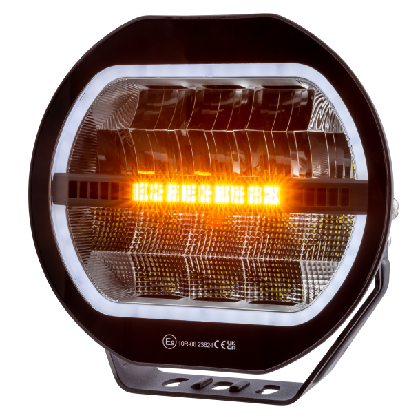 Fjernlygte LED 9" med Positionslys og Blitz