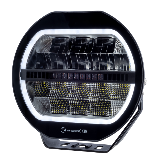 Fjernlygte LED 9" med Positionslys og Blitz