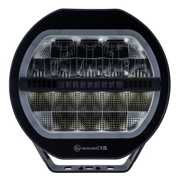 Fjernlygte LED 9" med Positionslys og Blitz