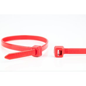 Kabelbinder, r�d 4.8 x 200 mm, 100 stk.