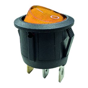 Vippekontakt Orange med rd diode, 12V, 10A 20