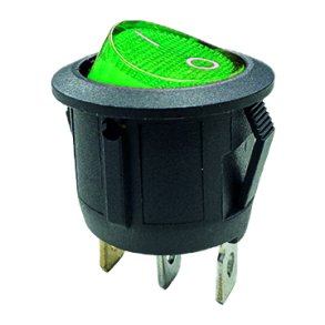 Vippekontakt Grn med rd diode, 12V, 10A 20