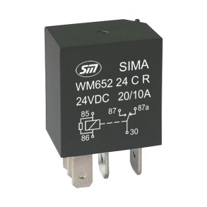 Skifterrel micro 24V 10/20 Amp m. modstand