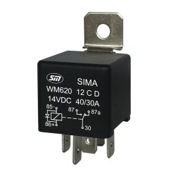 Skifterel 12 V 20/30A m. diode