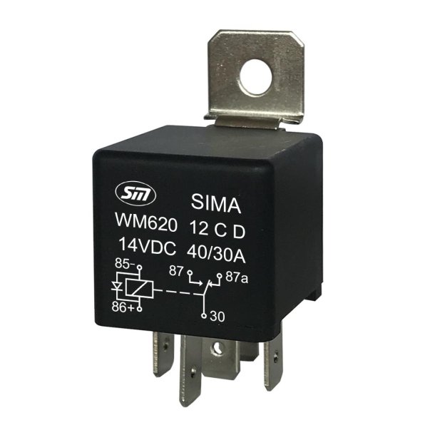 Skifterel 12 V 20/30A m. diode