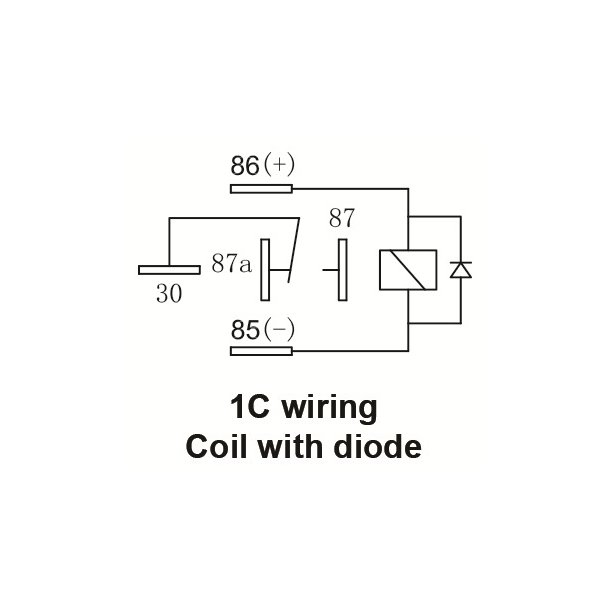 Skifterel 12 V 20/30A m. diode