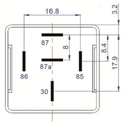 Skifterel 12 V 20/30A m. diode