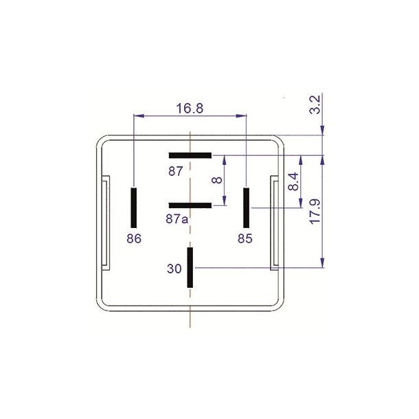 Skifterel 12 V 20/30A m. diode