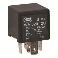 Arbejdsrel mini 12V 30 Amp. 2 x 87