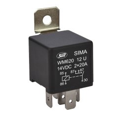 Arbejdsrel mini 12V 30 Amp. 2 x 87