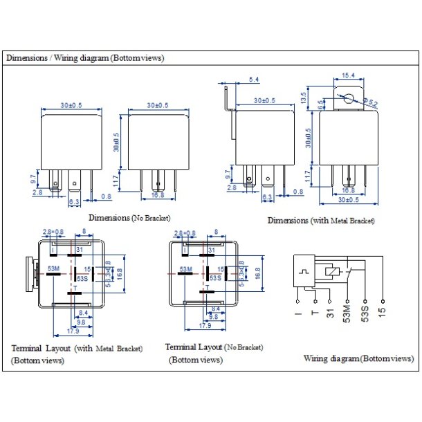 Rel til viskermotor interval 12V