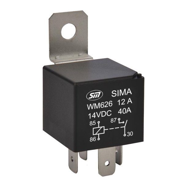 Mini Skifterel 12V 5P 40A m. modstand