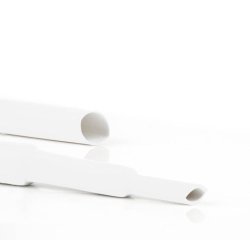 Hvid krympeflex u. lim 12/4. 30 meter