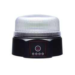 Magnetmonteret LED blink med batteri og USB ladestik. gult lys / klart glas, R65