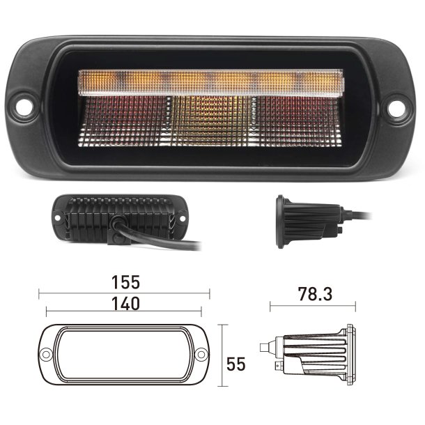 LED multifunktions baglygte