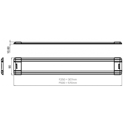 Interirlys, 570 mm, 12V, 30W, 3408lm