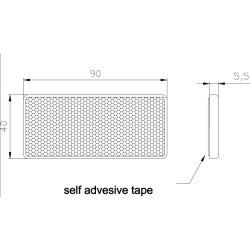 Refleks, selvklb 90x40 mm.