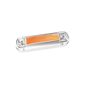 Lille gul markeringslygte, transparent beslag, LED, 12/24v