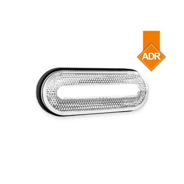 LED Markeringslygte, 12/24v, hvid, m/refleks, 5 m ADR kabel