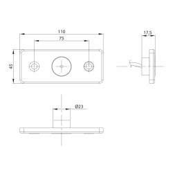 Gul LED markeringslygte med refleks 12/24V