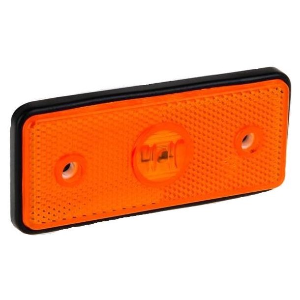 Gul LED markeringslygte med refleks 12/24V