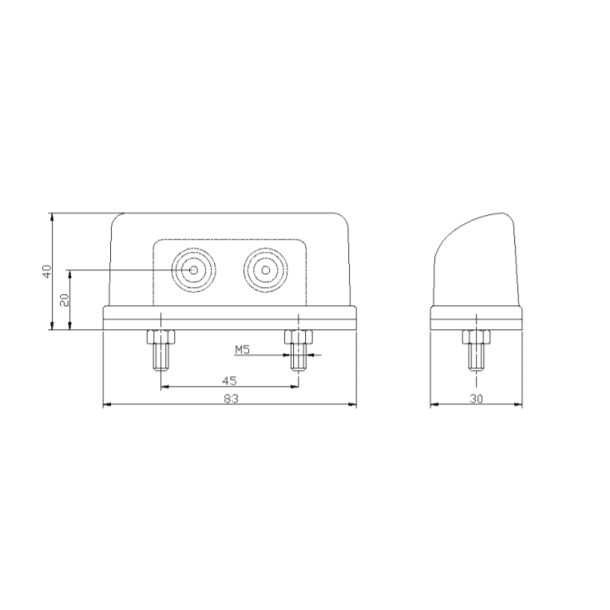 LED nummerpladelygte med pos. lys 12/24V