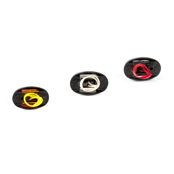 Lille hvid oval markeringslygte, LED 12-36V