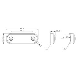 Lille gul/rgfarvet markeringslygte, LED, 12/24v