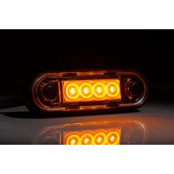 Lille gul markeringslygte, LED, 12/24v 5 meter kabel