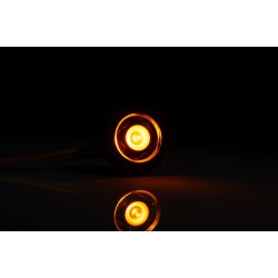 Markeringslygte LED, gul,  20/32 mm, 12-36 volt.
