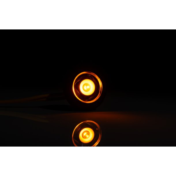 Markeringslygte LED, gul,  20/32 mm, 12-36 volt.