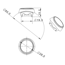 FT-074 gummiflange for rrmontering, =60-70 mm