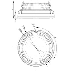 Lavt gult LED blink, magnet, 7,8m spiralkabel, ECE-R65, godkendt til 200km/t