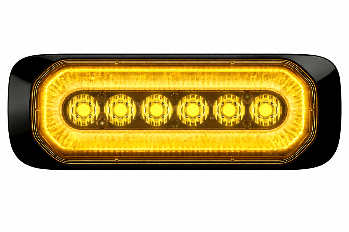HB6 Gul LED markeringslygte med gult advarselsblink. R65/R91, 5M ADR ...
