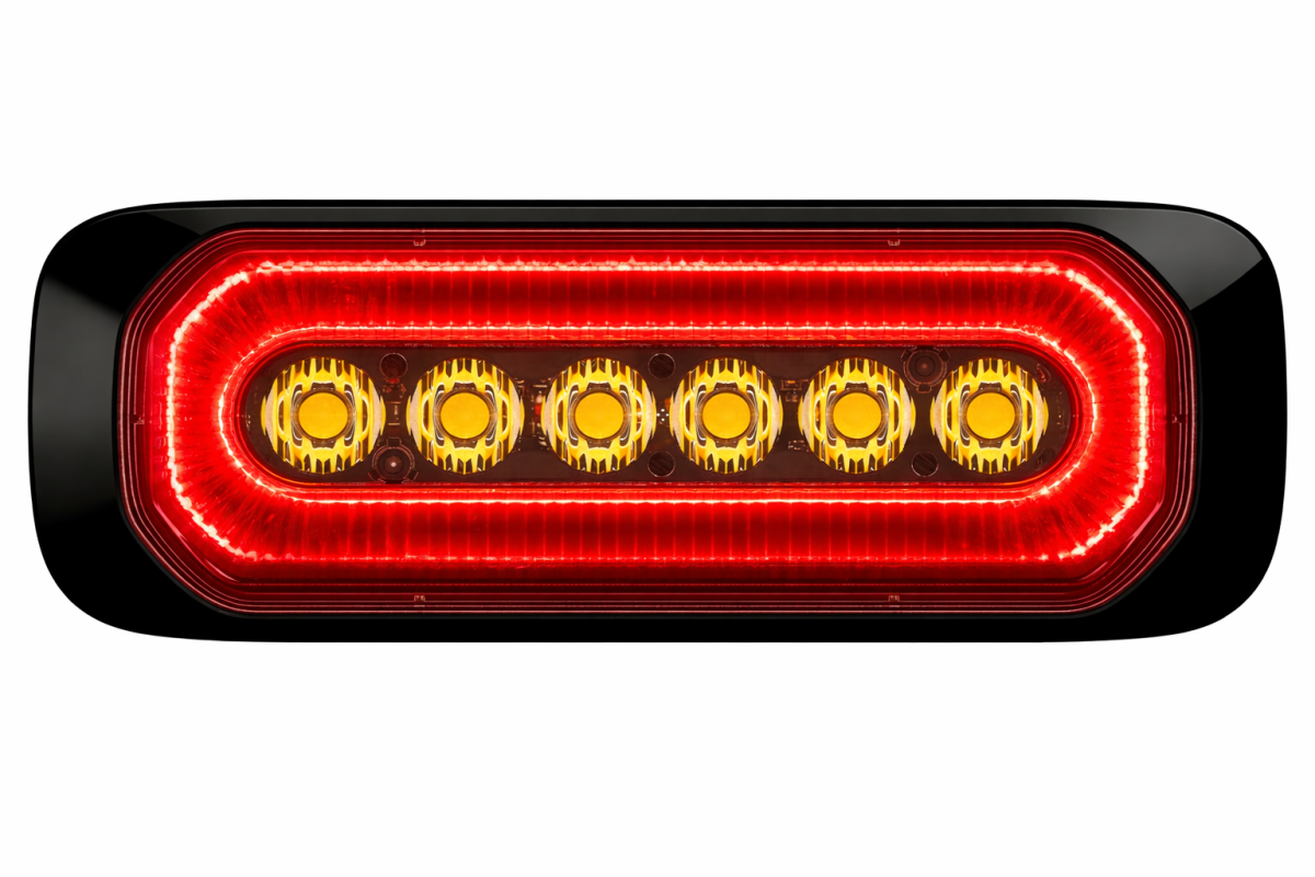 HB6 Rød LED positionslygte med gult advarselsblink. R65/R7, 5M ADR ...
