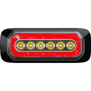 HB6 Rd LED positionslygte med gult advarselsblink. R65/R7, 5M ADR kabel