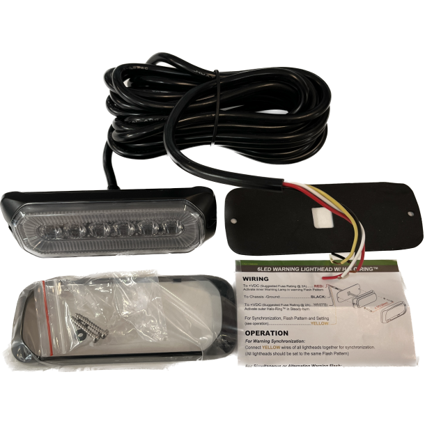 HB6 Hvid LED positionslygte med gult advarselsblink. R65/R7, 5M ADR kabel